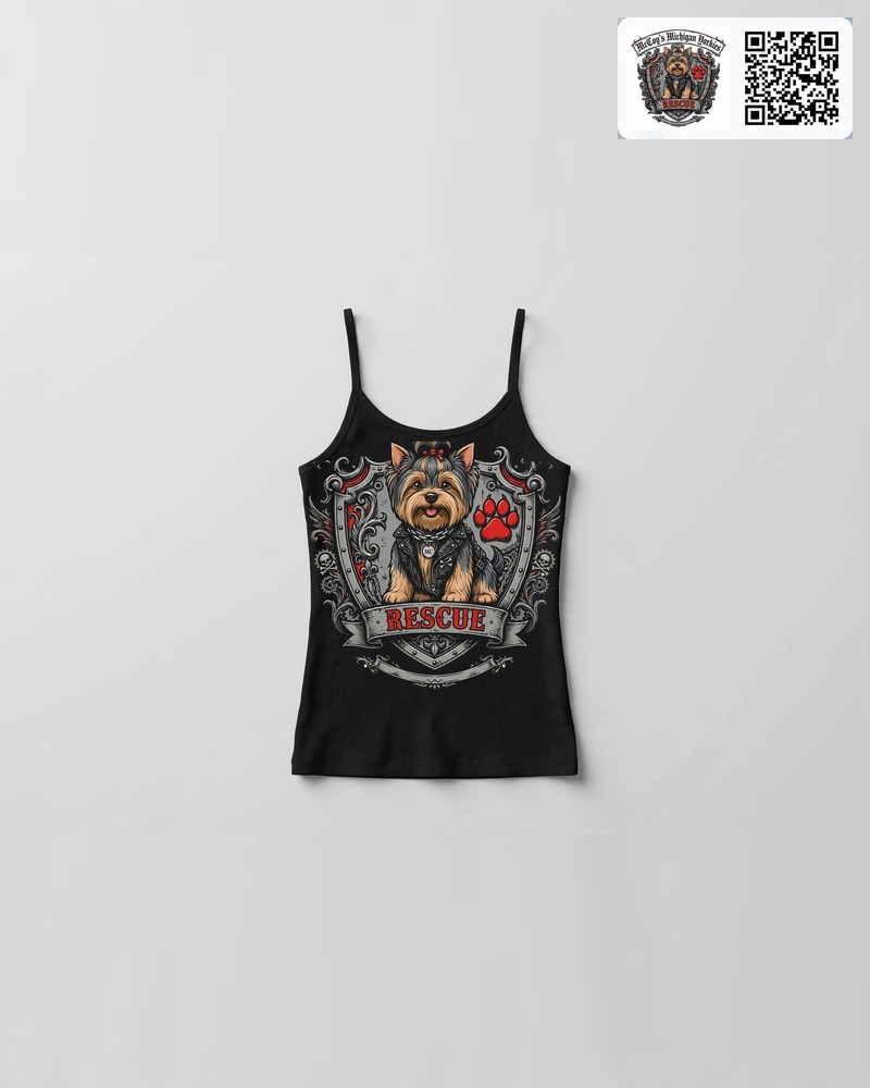 Black tank top with the McCoy's rescue shield on the front